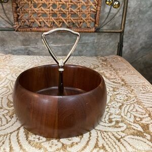 Lebanon supply company modern mid century wooden wear nut condiment dish